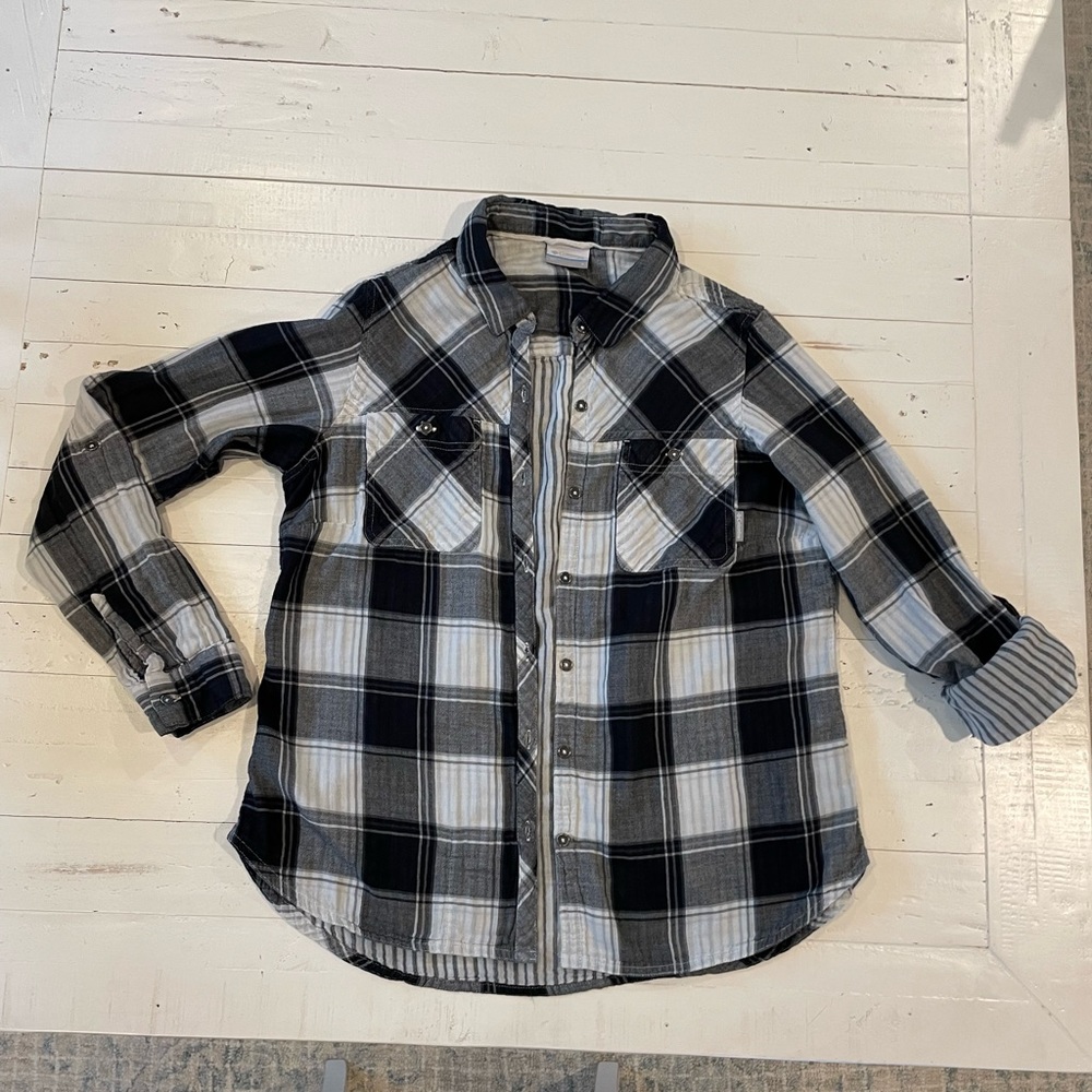 Columbia Plaid Long Sleeve Button Up Shirt